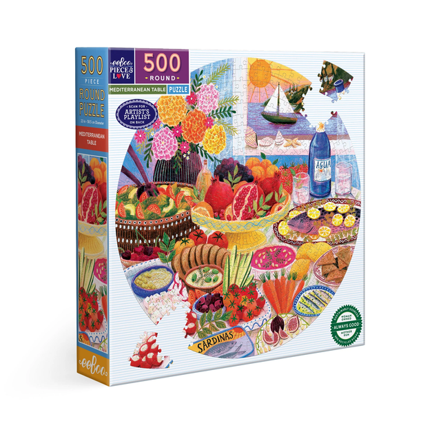 Mediterranean Table - 500pc Round Puzzle | eeBoo | PZF980