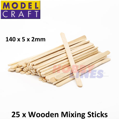 Wooden Mixing Sticks - 25 Pack | ModelCraft | PPS1025