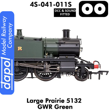 LARGE PRAIRIE 5132 GWR Green DCC & Sound Fitted Steam Locomotive |  Dapol | 4S-041-011S