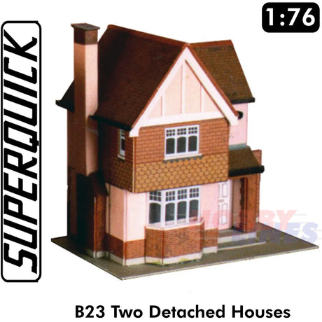 TWO DETACHED HOUSES 1:72 OO HO Gauge Railways Building Series B B23 SuperQuick