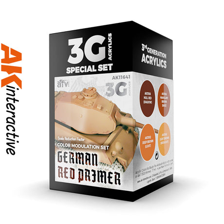 3G Special Set - German Red Primer - 4 x 17ml Acrylic Paint | AK interactive | AK11641