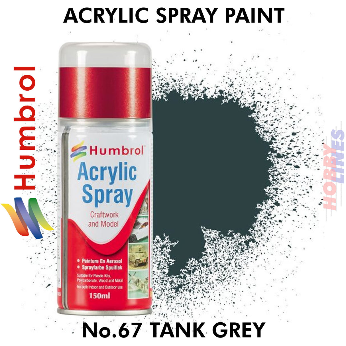 No 67 Tank Grey 150ML Humbrol Sprays 