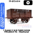 7 Plank Wagon 9'  W/B Three Door Pwllbach 96 - Weathered |  Dapol |7F-073-014