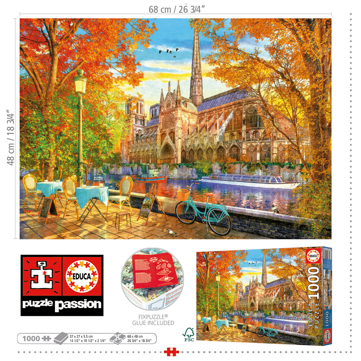 Notre Dame in Autumn 1000pc Jigsaw Puzzle | Educa | 19936