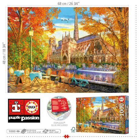 Notre Dame in Autumn 1000pc Jigsaw Puzzle | Educa | 19936
