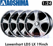 Load image into Gallery viewer, Lowenhart LD5 LX 19inch 1:24 WHEELS &amp; TYRES Set of 4 AOSHIMA Tuned Parts 05529
