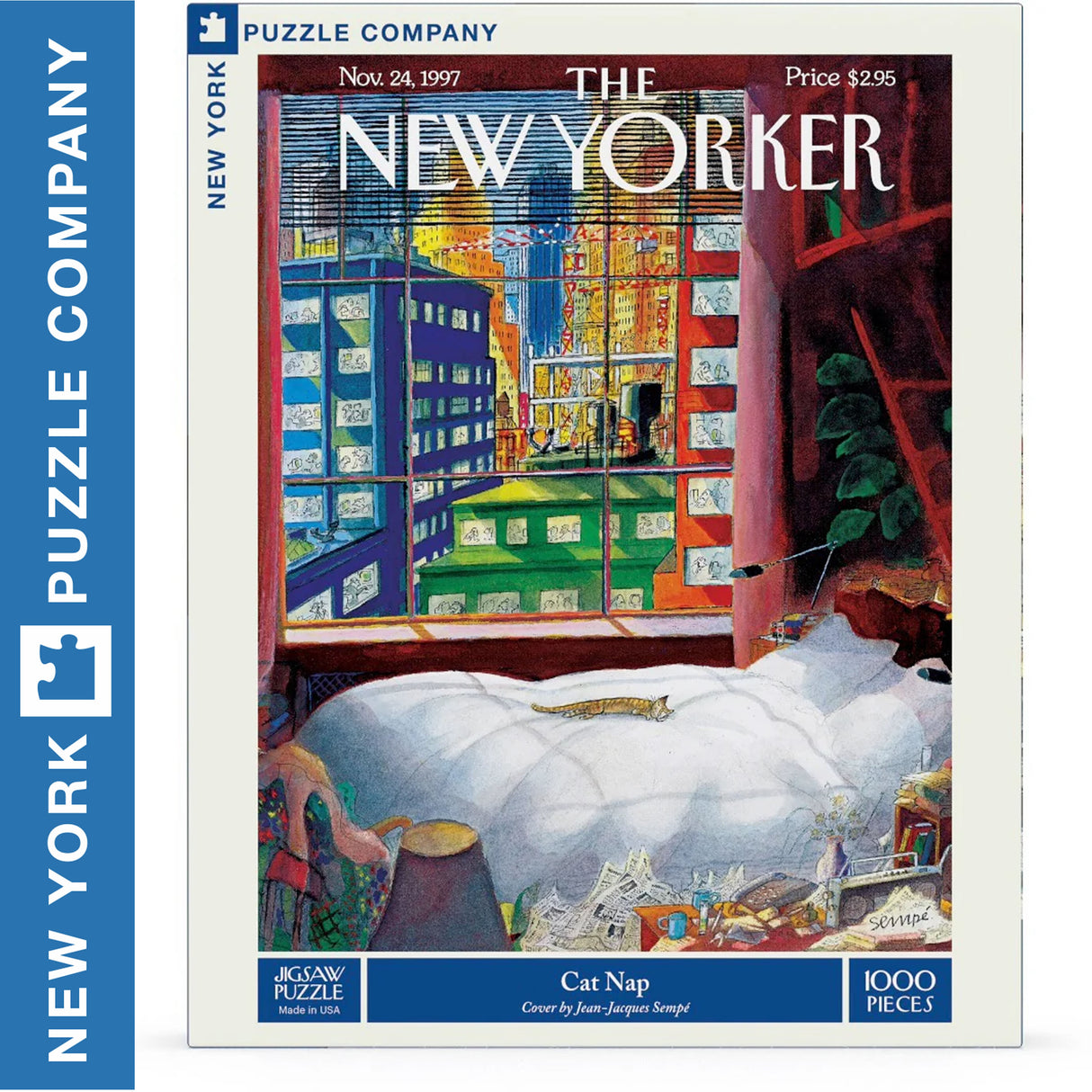 CAT NAP New York Puzzle Company 1000pc Jigsaw Random Cut 