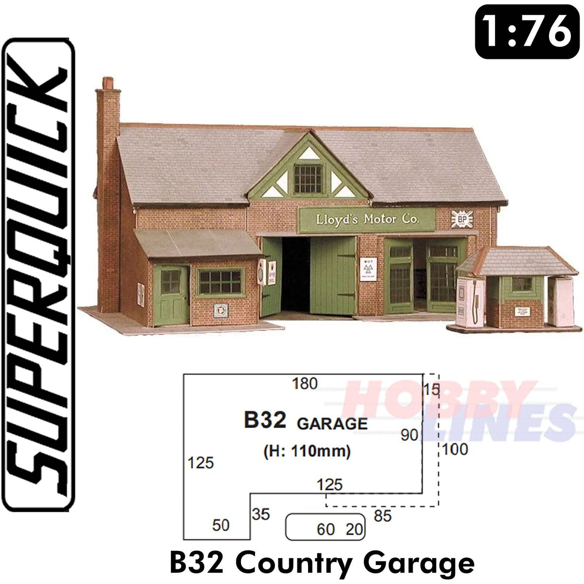 COUNTRY GARAGE 1:72 Scale OO HO Gauge Railways Building Series B B32 SuperQuick