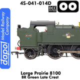 LARGE PRAIRIE 8100 BR Late Crest Steam Locomotive DCC & Sound |  Dapol | 4S-041-014S