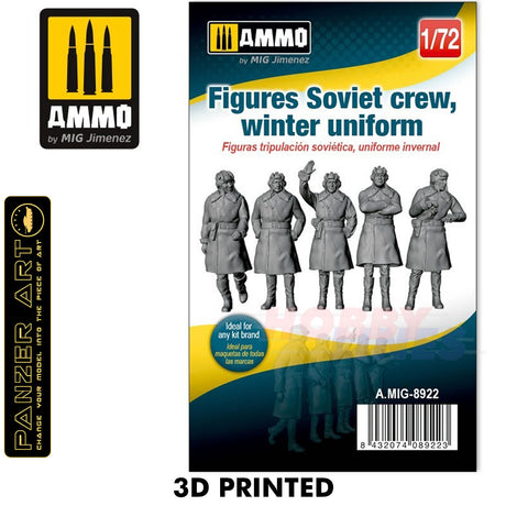 3D Printed Figures Soviet Crew, Winter Uniform -  1:72 | Ammo by Mig Jimenez | MIG8922