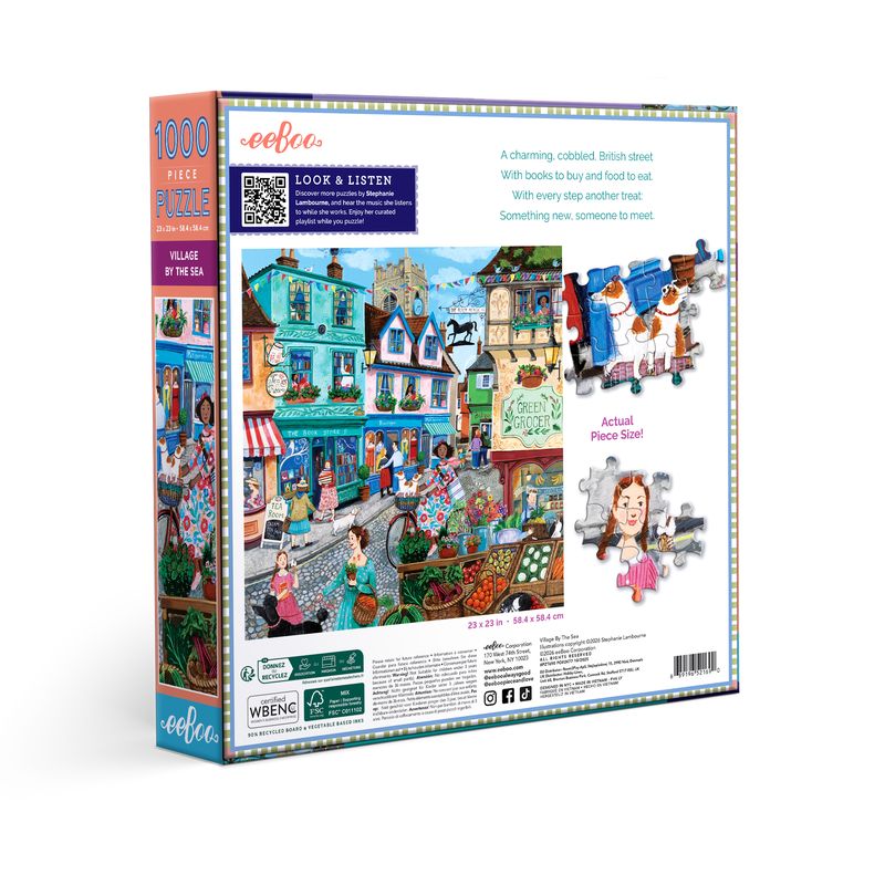 *DAMAGED BOX* - Village by the Sea - 1000pc Puzzle | eeBoo | PZT690