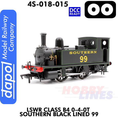 LSWR Class B4 0-4-0T Southern Black Lined 99 - DCC Ready  | Dapol | 4S-0018-015