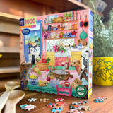 eeBoo PINK KITCHEN 1000 pc Square Jigsaw Puzzle Super Deluxe PZTPNK