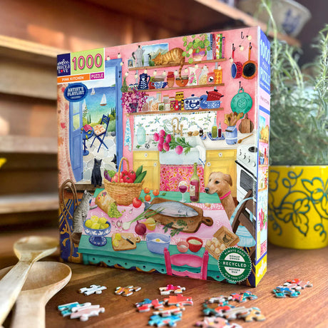 eeBoo PINK KITCHEN 1000 pc Square Jigsaw Puzzle Super Deluxe PZTPNK