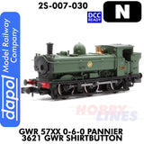 Great Western Railway - 57 XX 0-6-0 Pannier 3621 Shirtbutton -DCC Ready | Dapol | 2S-007-030
