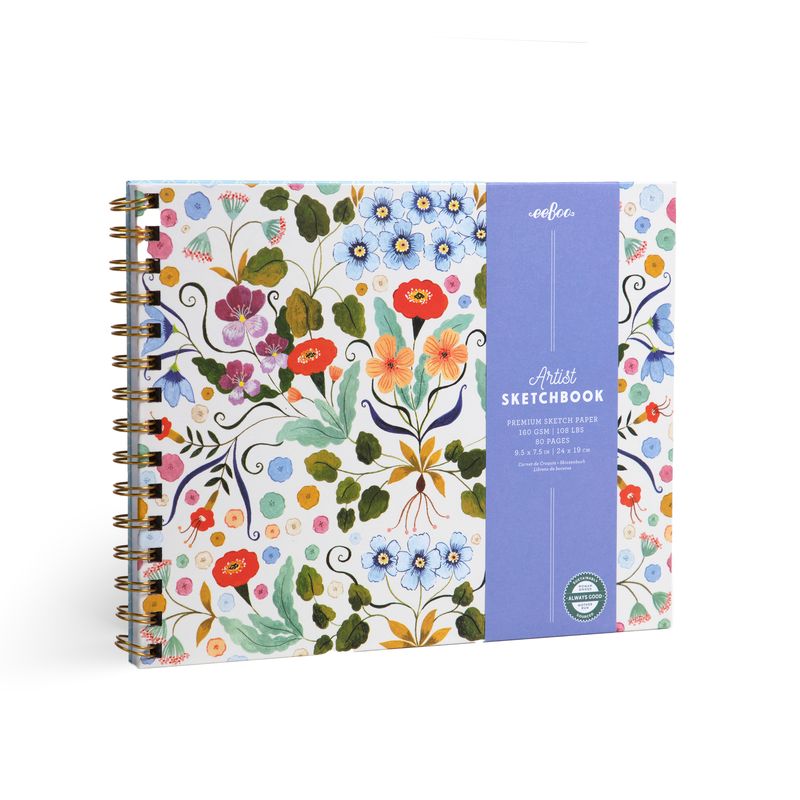Flora's Hardcover Artist Sketchbook - 80pg | eeBoo | SKL112