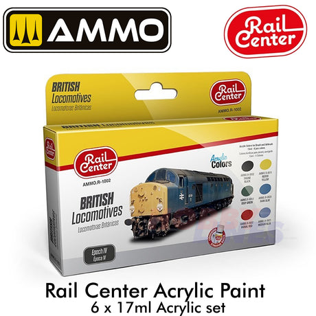 Rail Center - British Locomotives Epoch IV - 6 x 17ml | Ammo by Mig Jimenez  | R-1002