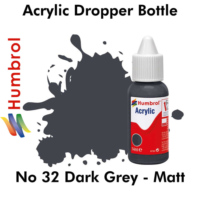 Acrylic Dropper - No 32 Dark Grey - Matt | Humbrol | DB0032
