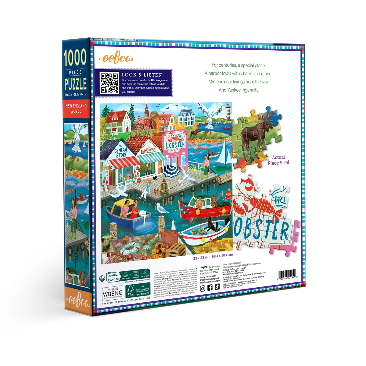 New England Wharf - 1000pc Puzzle | eeBoo | PZT942