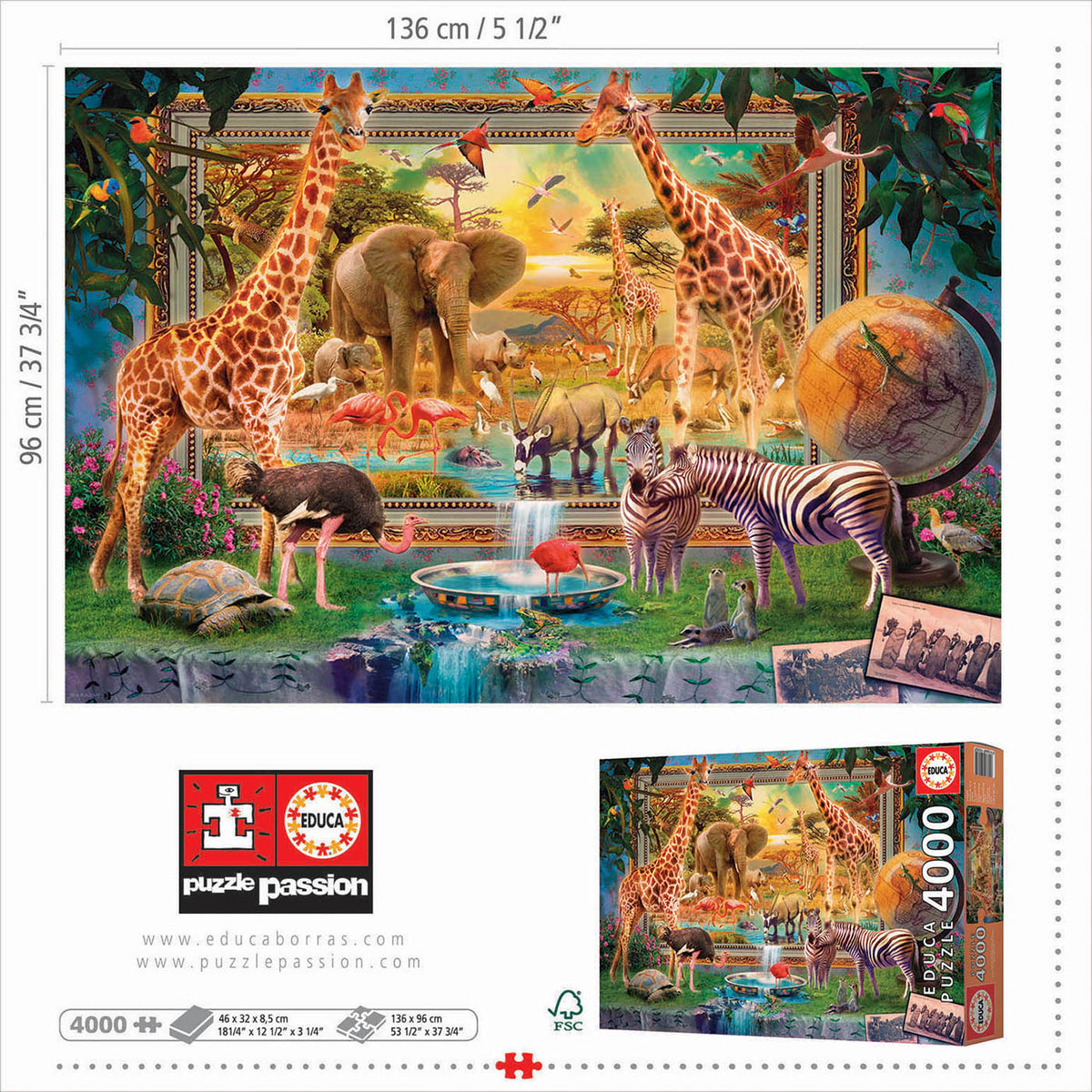 Savana Coming To Life 4000 Piece Jigsaw Puzzle | Educa | 19285
