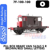 Pill Box Brake Van 56365 S R Brown/Red Small Letter | Dapol | 7F-100-100