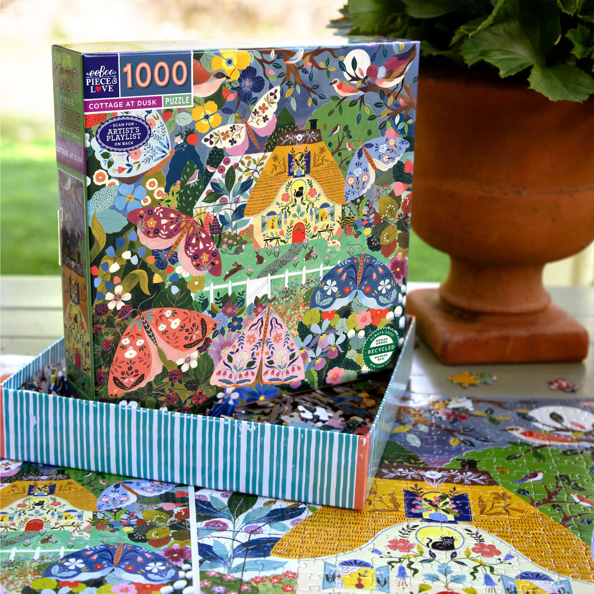 Cottage at Dusk 1000pc Puzzle | eeBoo | PZT511