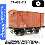 BR Standard Plywood Van Diagram 213 Bauxite B777491 | Dapol | 7F-056-021