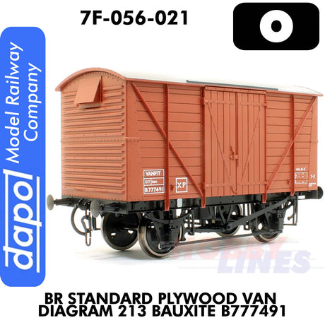 BR Standard Plywood Van Diagram 213 Bauxite B777491 | Dapol | 7F-056-021