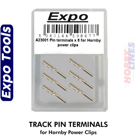 Track Pin Terminals -6 Pack for Hornby Power Clips  | Expo Tools | A23001