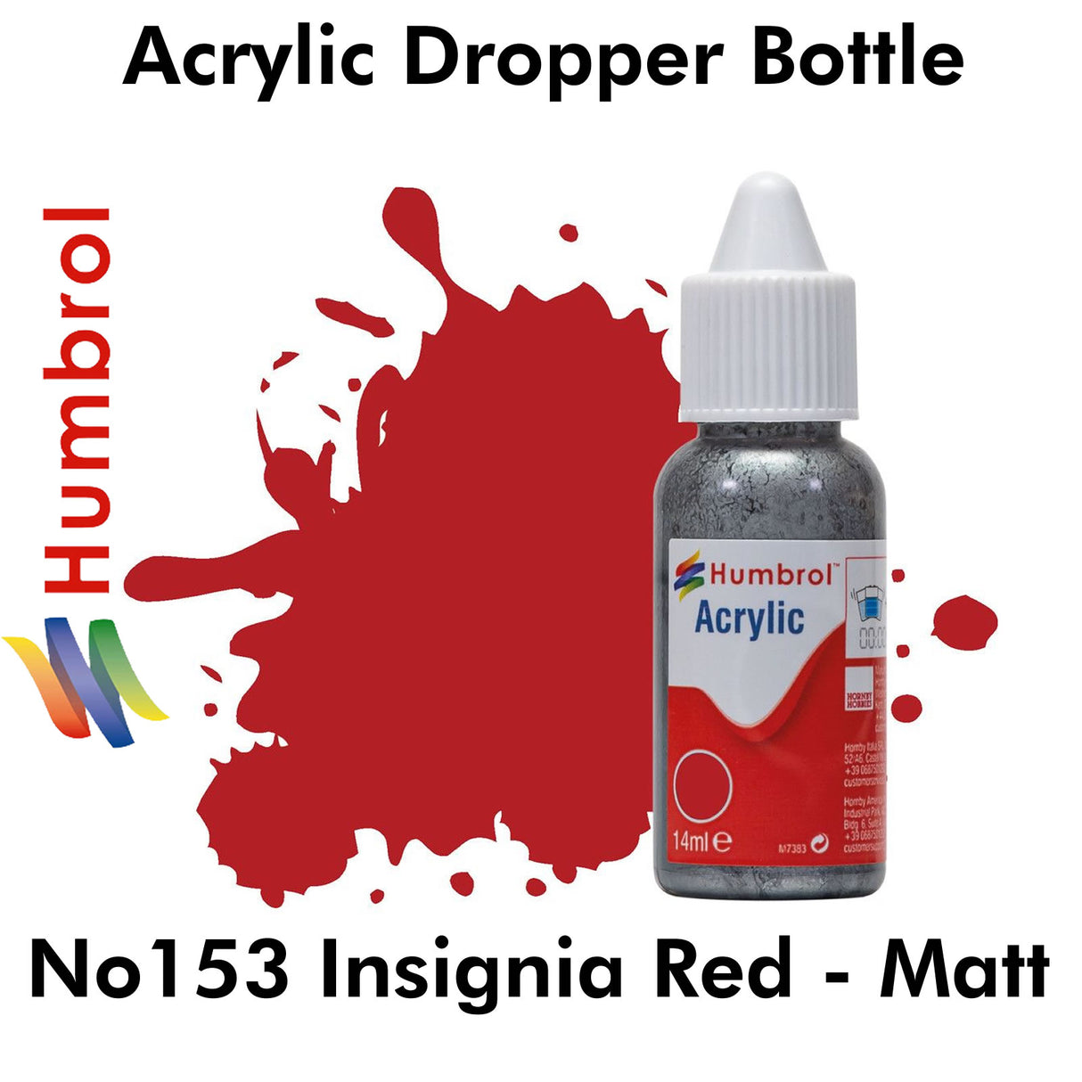 Acrylic Dropper - No 153 Insignia Red - Matt | Humbrol | DB0153