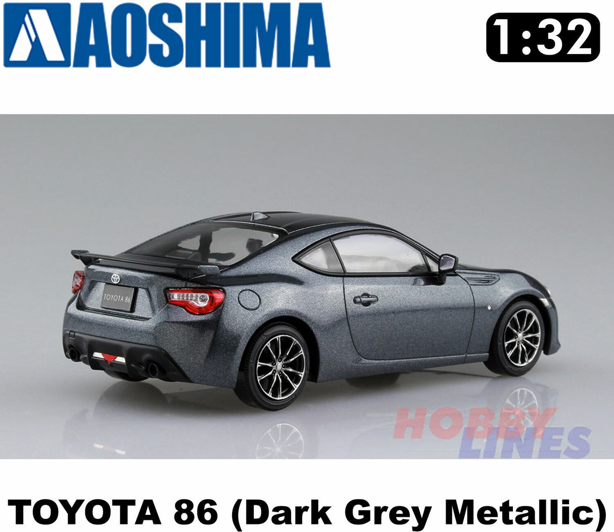 Toyota GT86 (Dark Grey Metallic) Snap Together GT 86 1:32 scale kit Aoshima 0559