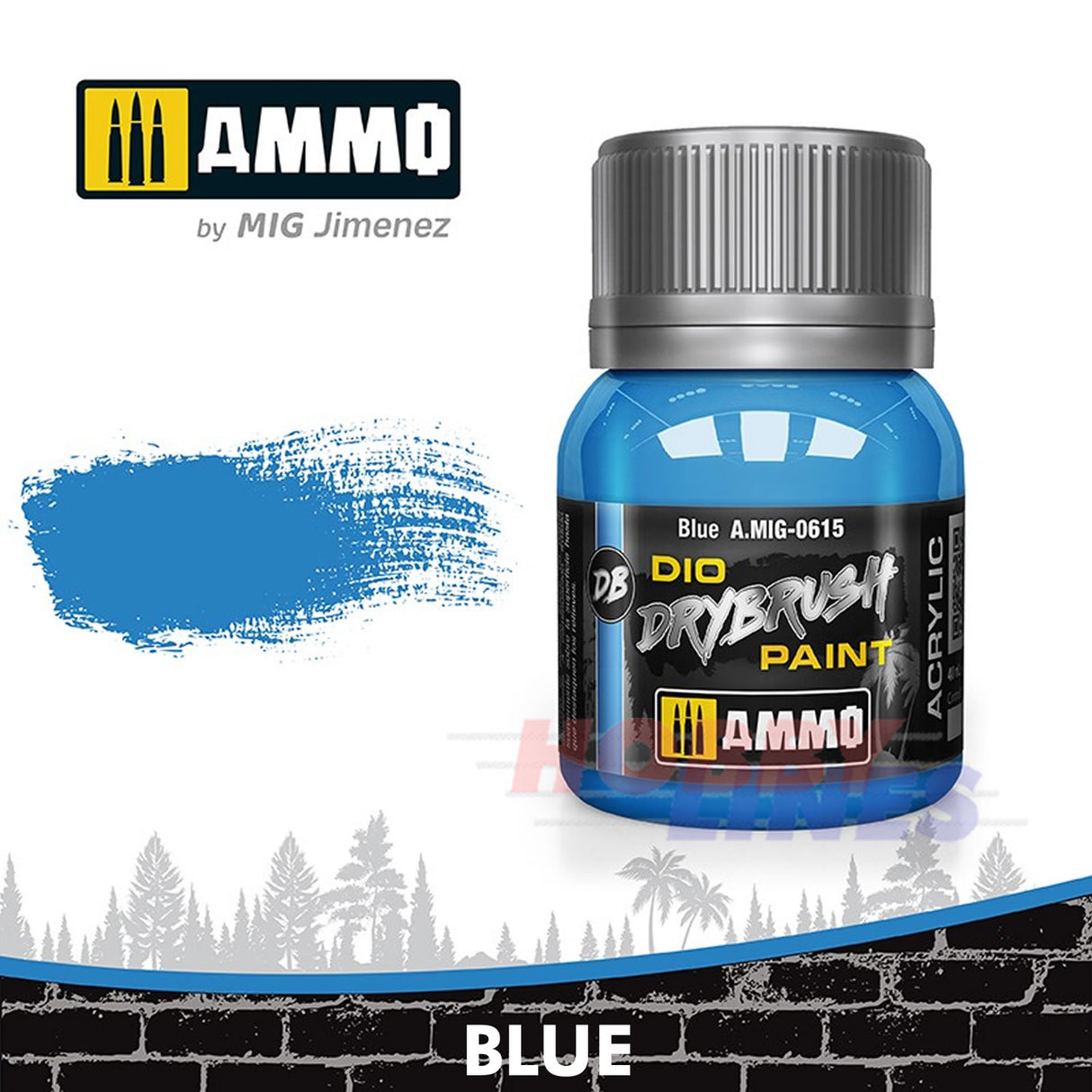 DIO Drybrush Paint - Blue 40ml | Ammo by Mig Jimenez | MIG0615