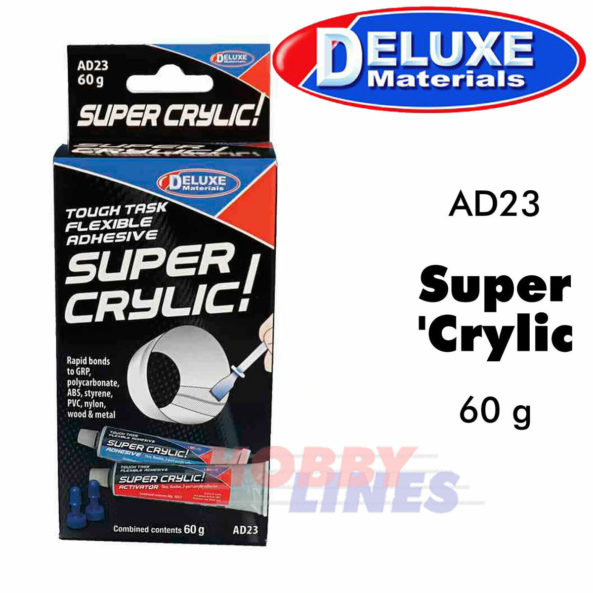 SUPER CRYLIC 60g glue twin pack problem solving adhesive AD23 Deluxe Materials