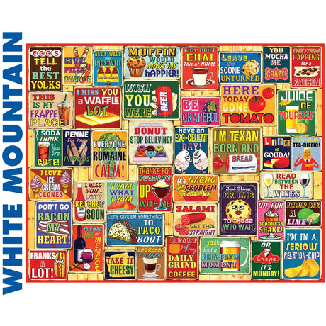 Food & Drink Puns - 1000pc Puzzle | White Mountain | 1803pz