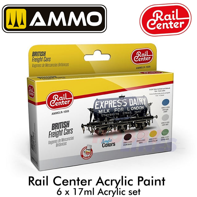 Rail Center - British Freight Cars - 6 x 17ml | Ammo by Mig Jimenez | R-1009