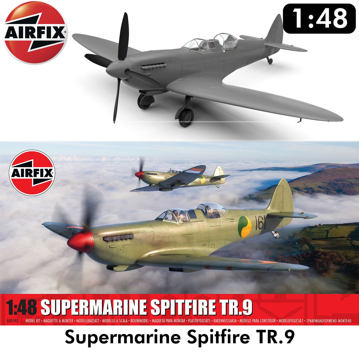 Supermarine Spitfire Tr.9 two-seat conversion 1:48 kit | Airfix | A05143