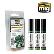 Oilbrusher Set - Mechas Green Tones Set - 3 x 10ml | Ammo by Mig Jimenez | MIG7509
