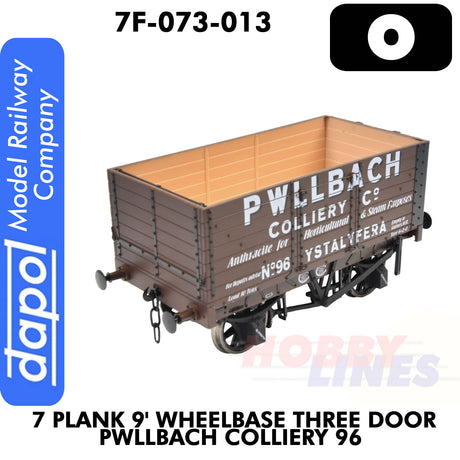 7 Plank 9' Wagon Three Door Pwllbach Colliery 96  | Dapol | 7F-073-013
