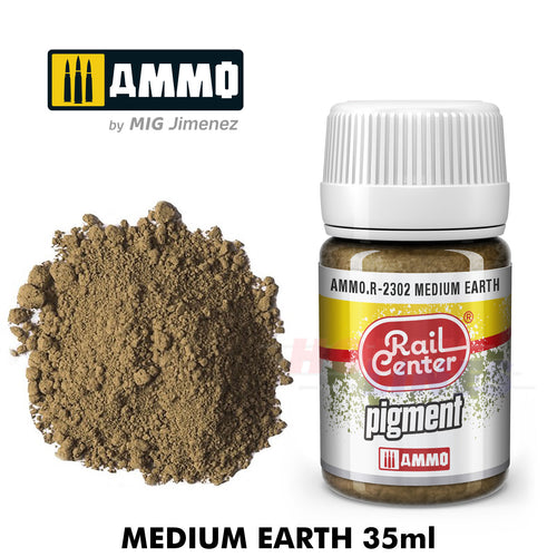 MEDIUM EARTH Rail Centre pigment 35 mL Ammo by Mig Jimenez MIGR2302