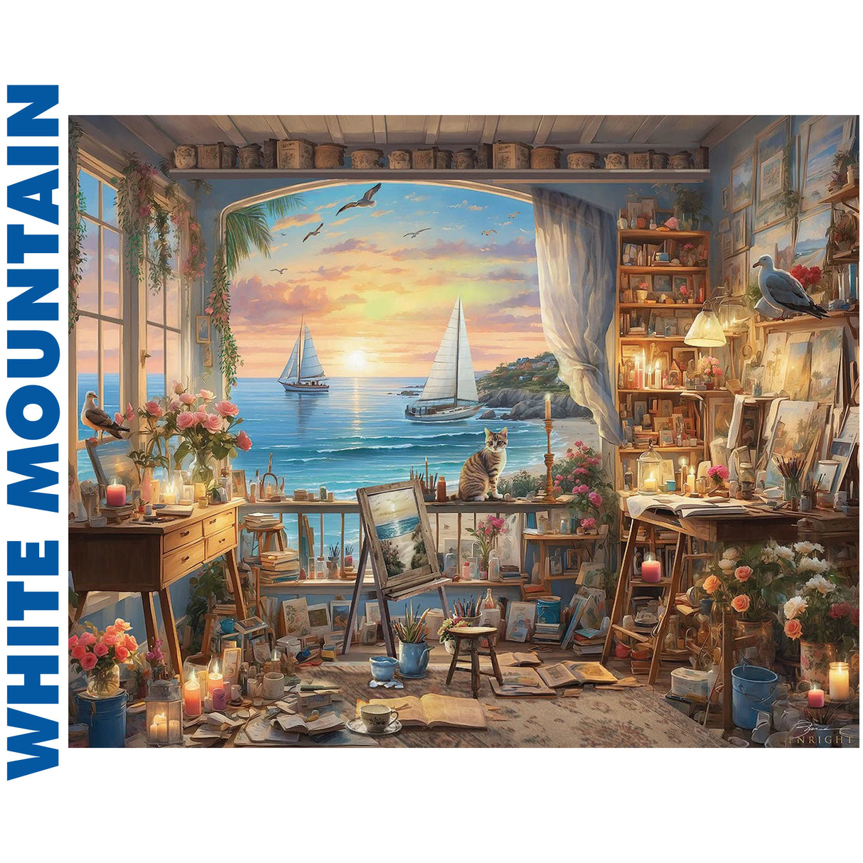Art Studio - 1000pc Puzzle | White Mountain | 2002pz