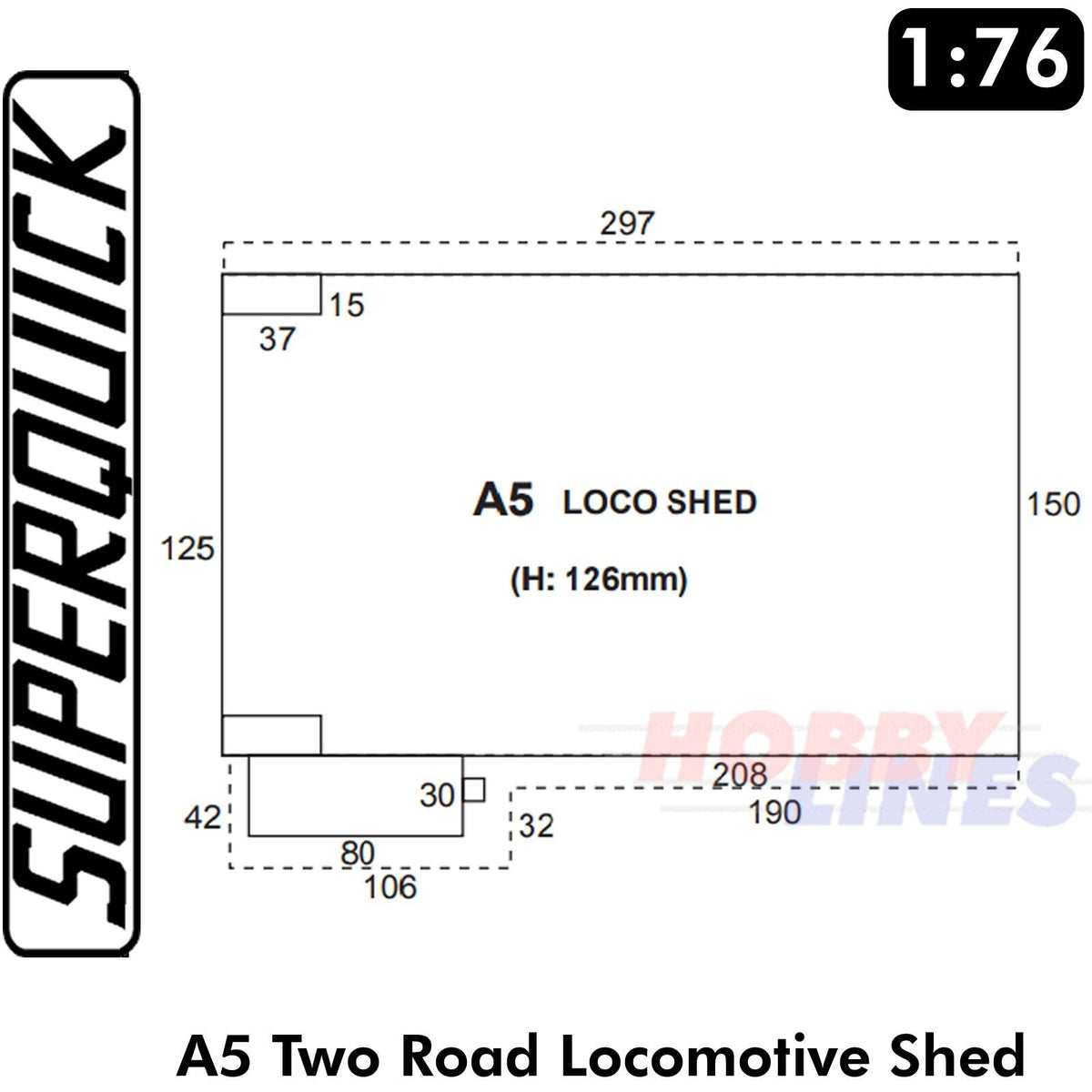 TWO ROAD LOCO SHED A5 1:72 OO HO Gauge Railways Building Series A A05 SuperQuick