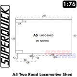 TWO ROAD LOCO SHED A5 1:72 OO HO Gauge Railways Building Series A A05 SuperQuick