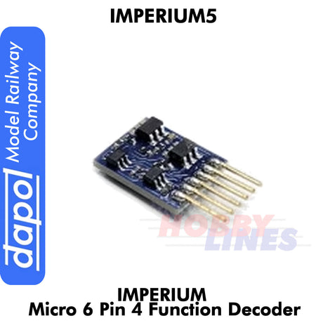 Imperium5 Micro 6 Pin 2 Function Decoder 10x8.4x2.8mm Imperium 5 Dapol Model Railway