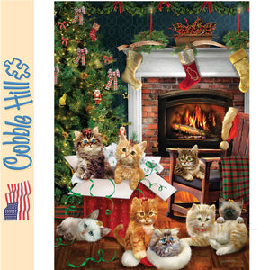 Christmas Kittens COBBLE HILL 1000pc jigsaw puzzle 40216