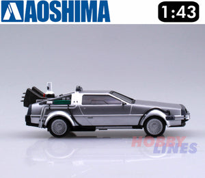 Delorean Back to the Future Part 2 Flying Pull Back & Go 1:43 kit Aoshima 05476