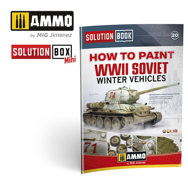  Solution Book 20 - How to Paint WWII Soviet Winter Vehicles (English, Castellano, Français, Deutsch) | Ammo by Mig Jimenez | MIG6603