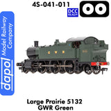 LARGE PRAIRIE 5132 GWR Green DCC Ready Steam Locomotive | Dapol | 4S-041-011