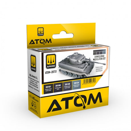 ATOM Dunkelgrau Modulation Set  - 4 20ml Acrylic Paint | Ammo by Mig Jimenez 