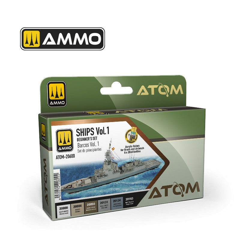 ATOM BEGINNERS SET SHIPS Vol.1 -  6 x 20ml Acrylic Paint | Ammo by Mig Jimenez 