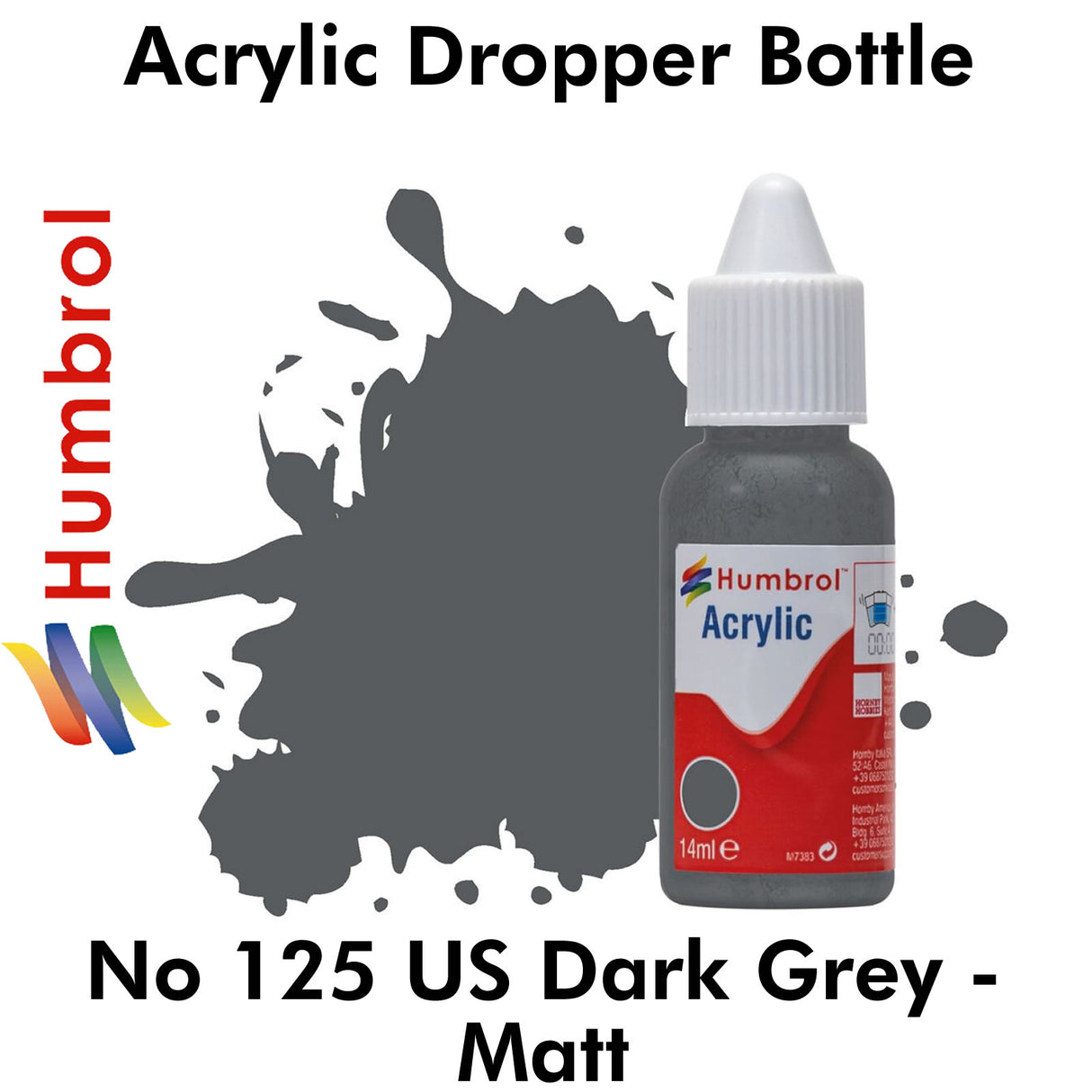 Acrylic Dropper - No.125 US Dark Grey - Matt | Humbrol | DB0125
